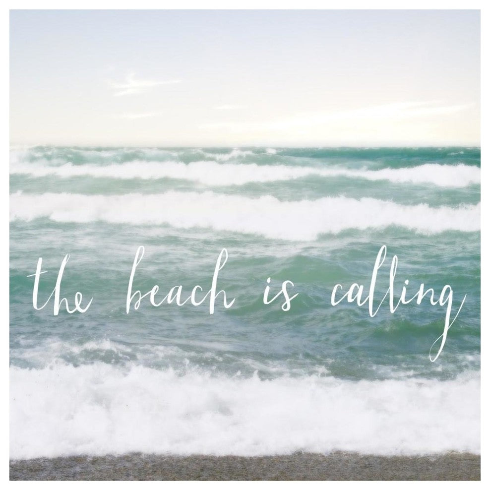 "The Beach is Calling" Digital Paper Print by Laura Marshall, 42"x42"