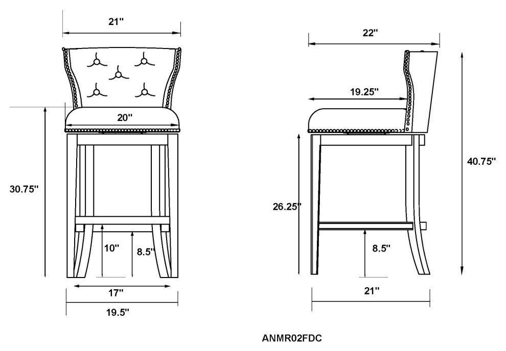 Miranda Swivel Bar Stool, White, 2, Bar Height