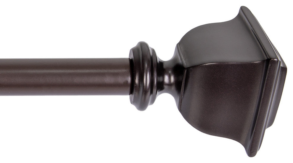 UTOPIA ALLEY 3/4" Single Adjustable Curtain rods for Windows, Oil Rubbed Bronze, 48"-86"