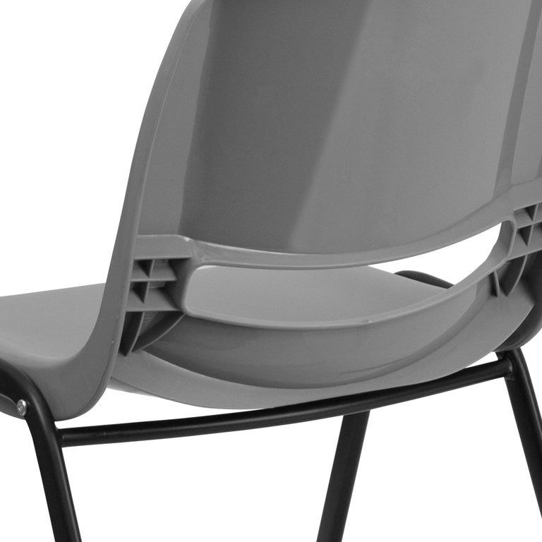 5 Pack Multipurpose Chair, Stackable Design With Plastic Seat & Back, Gray