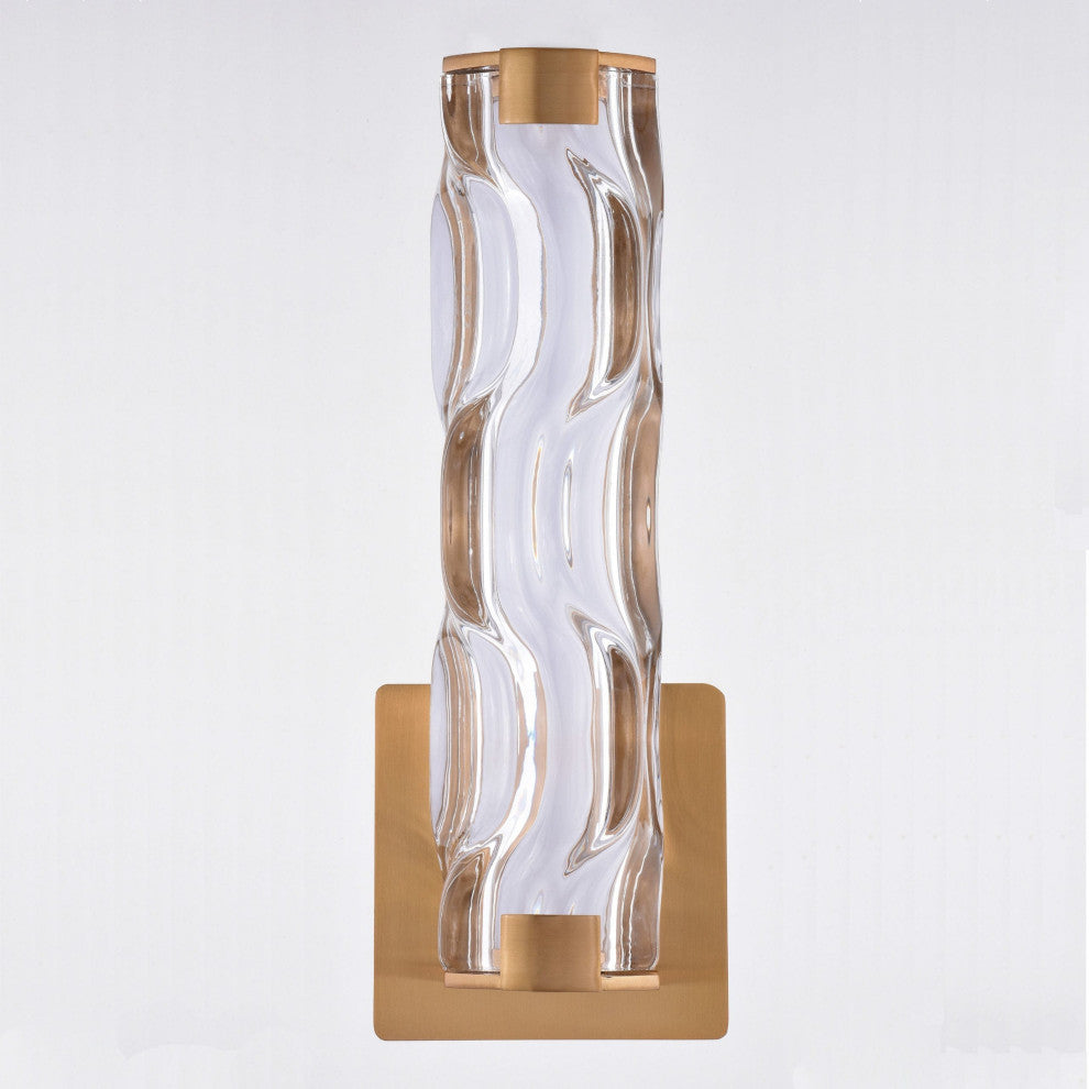 Marseille 13 in. H LED Wall Light Natural Brass