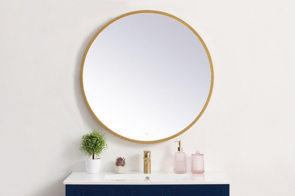 Modern Brass Led Mirror
