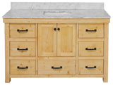 Tuscany 60" Bathroom Vanity, Drift Wood, Carrara Marble, Single