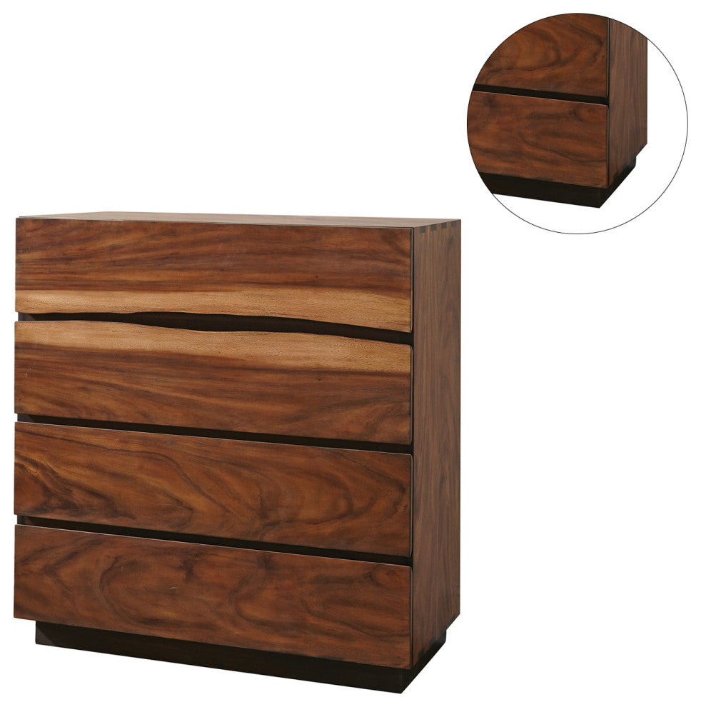 4 Drawers Chest, Smokey Walnut And Coffee Bean