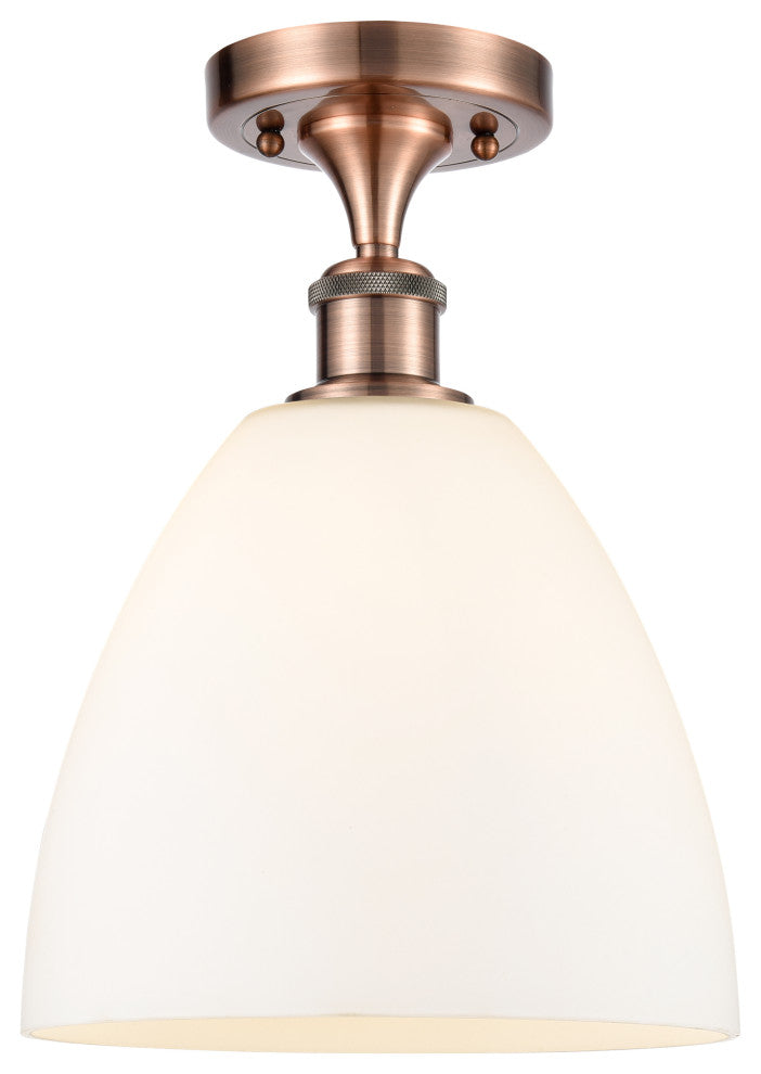 Innovations 516-1C-AC-GBD-91-LED 1 Light Semi-Flush Mount, Antique Copper
