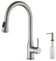 Napa Single Handle Pull Down Faucet, Brushed Nickel, W/ Soap Dispenser