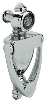 Nuk3y 5.5" High Knocker With 220 Degree Viewer, Chrome