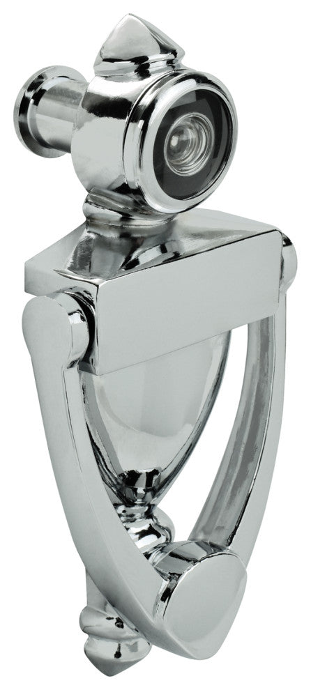 Nuk3y 5.5" High Knocker With 220 Degree Viewer, Chrome
