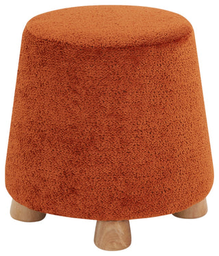 Safavieh Couture Denison Round Chenille Ottoman, Rust/Natural