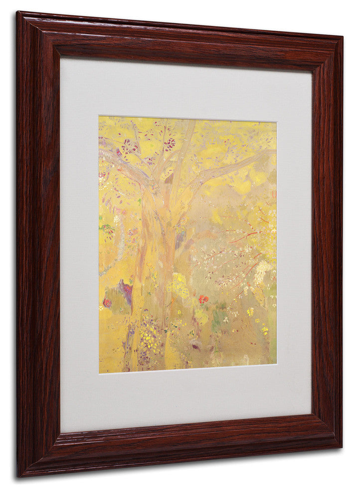 'Yellow Tree, 1900' Matted Framed Canvas Art by Odilon Redon