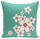 Polyester Pillow, Floral, Green, 18"x18"