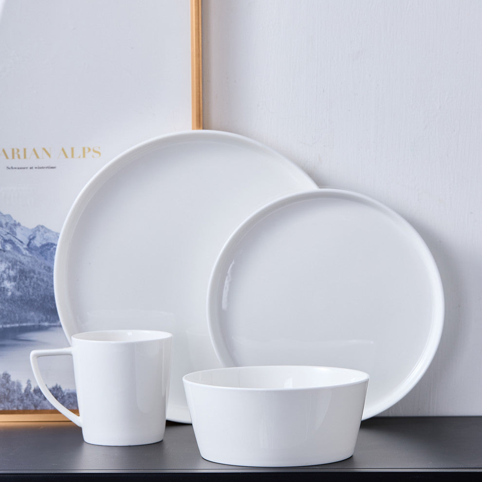 Stone Lain Madeline Bone China 16 Piece Dinnerware Set, White
