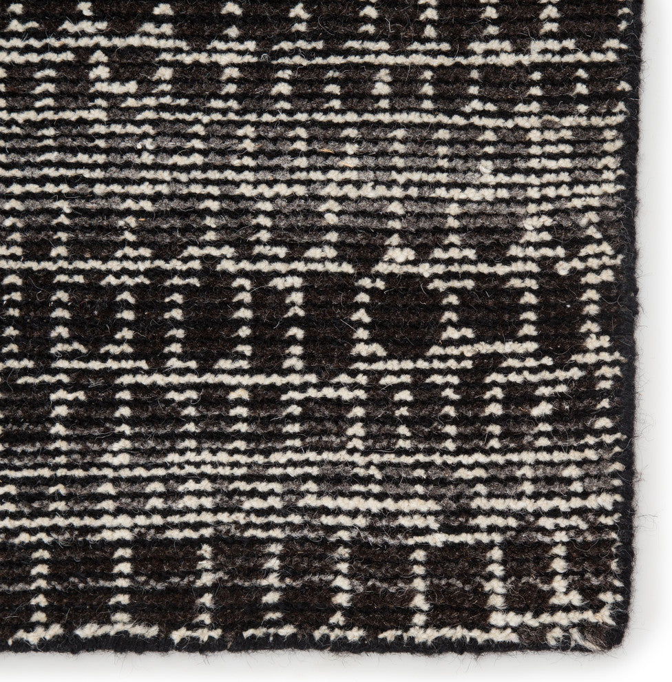Pollack by Jaipur Living Kinetic Knotted Trellis Black/Ivory Area Rug, 10'x14'