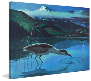 "Night Heron" Painting Print on Wrapped Canvas