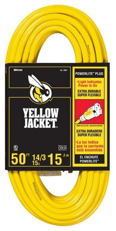 Yellow Jacket 2887AC Commercial Extension Cord, 50', Yellow