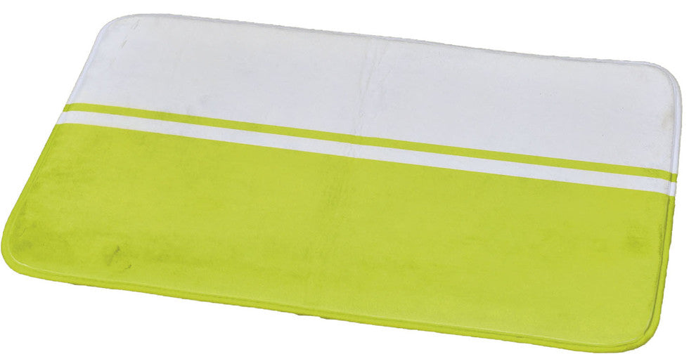Bathroom Rug Memory Foam Mat Bi Color Print Green 30"L x 18"W