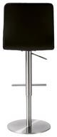 Paddy Black Vegan Leather on Silver Adjustable Stool