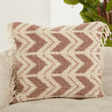 Jaipur Living Takeo Chevron Mauve/Ivory Down Pillow, 22"