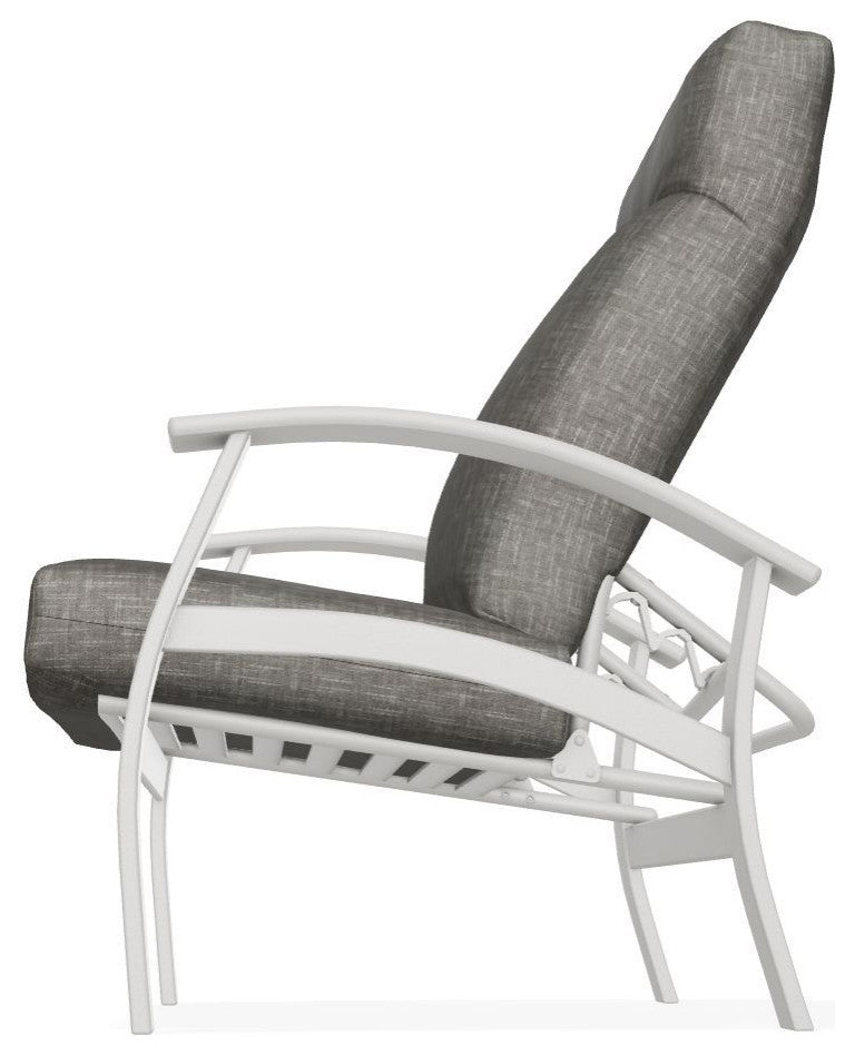 Belle Isle Cushion Outdoor Adjustable Back Chair, Hither Pewter/Snow