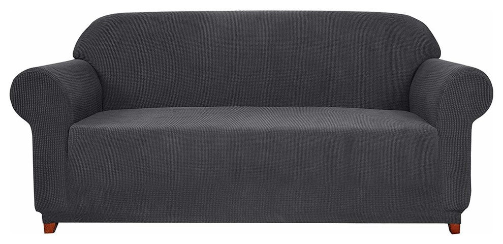 Subrtex 1-Piece Jacquard Stretch Armchair Loveseat Sofa slipcover, Gray, Lovesea