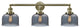 Bell 3-Light 32" Bath Vanity Light, Antique Brass, Plated Smoke