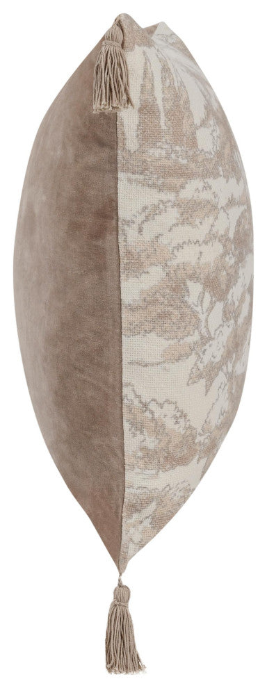 Stonework 22" Cotton Linen Blend Throw Pillow, Beige