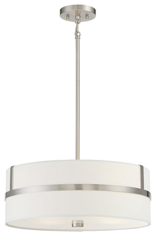 4-Light Pendant, Matte Black, Brushed Nickel