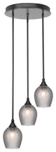 Empire 3-Light Cluster Pendalier, Espresso/Smoke Textured