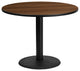 42'' Round Walnut Laminate Table Top with 24'' Round Table Height Base
