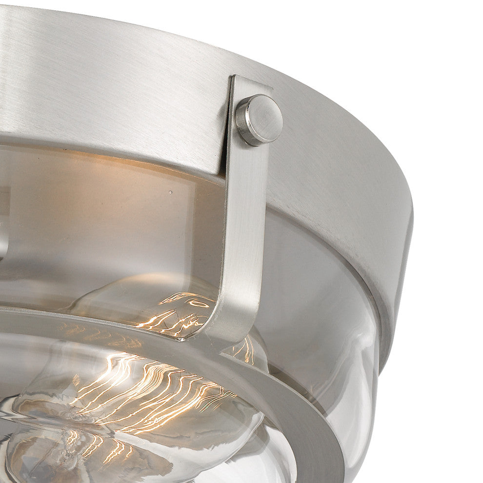 Martin 2-Light Brushed Nickel Finish Flush Mount 13"x13"x4.25"