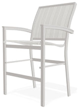 Bazza Sling Balcony Height Stackable Outdoor Stool, Harbor/Warm Gray