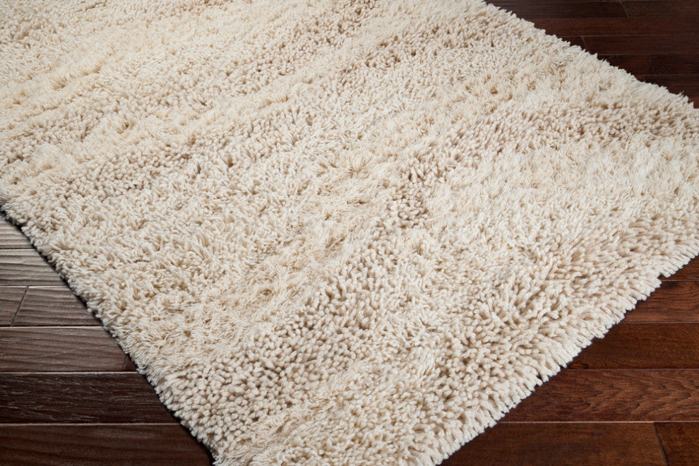 Surya Berkley BRK-3300 Shag Area Rug, Cream, 8' Square