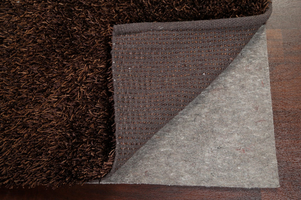 Brown Contemporary Plush Shaggy Oriental Area Rug Hand-tufted Carpet 5x7