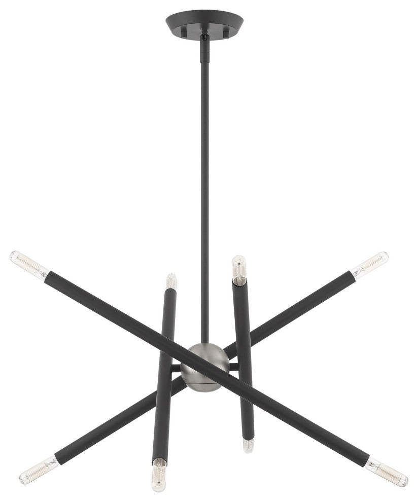 Livex Lighting Soho 8 Light Scandinavian Gray, Brushed Nickel Accents Chandelier