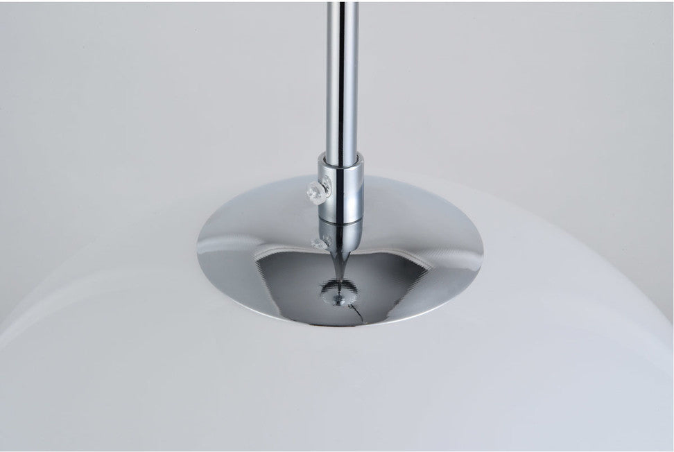 Elegant Baxter 1-Light Chrome Pendant With Frosted White Glass