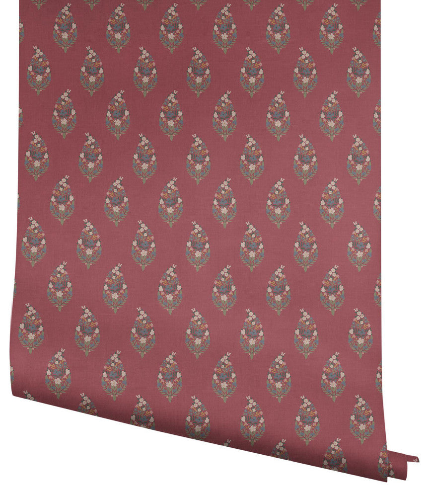 Paisley Burgundy Wallpaper