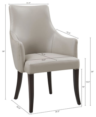 Manhattan Comfort Connie Dining Armchair, Light Gray, Single
