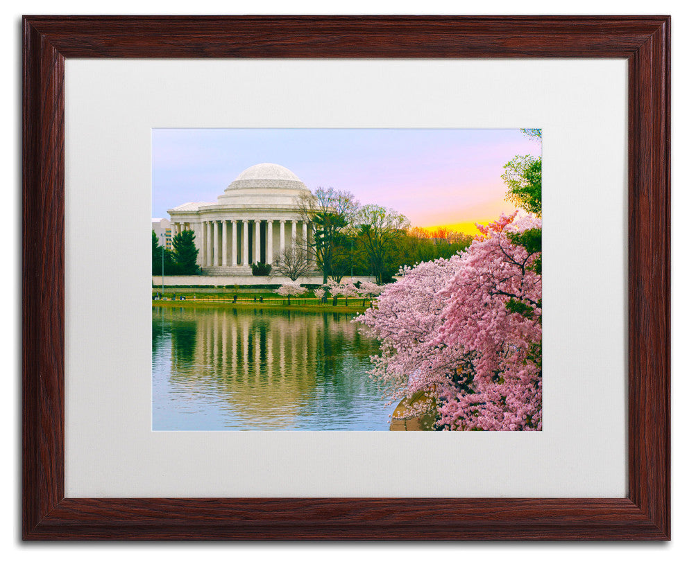 'Cherry Blossoms 2014-6' Matted Framed Canvas Art by CATeyes