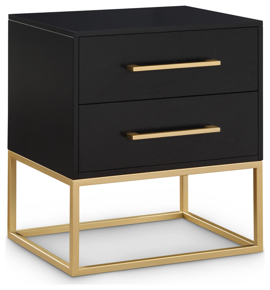 Maxine Night Stand, Rich Black Finish