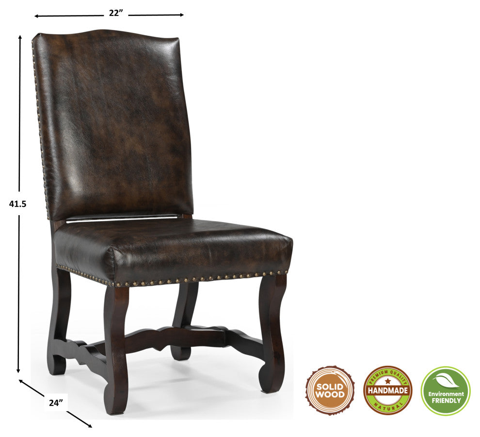 Kelcy Upholstered Dining Chairs, Set of 2, Dark Brown