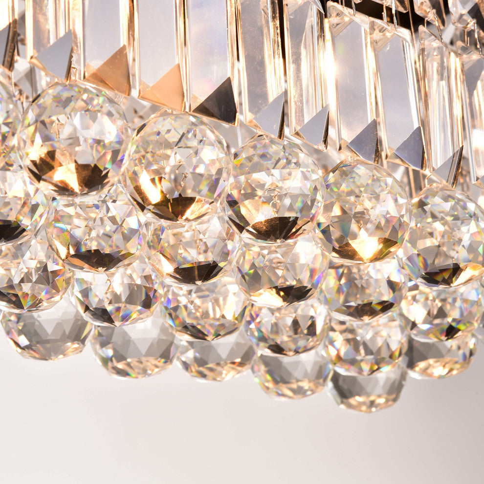 Doris 5-light Rectangular Crystal Chandelier, Antique Black Finish