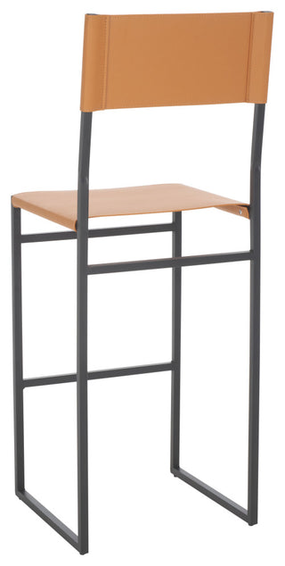 Safavieh Layne Barstool, Cognac/Black, Cognac/Black