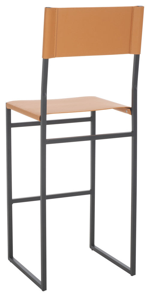 Safavieh Layne Barstool, Cognac/Black, Cognac/Black