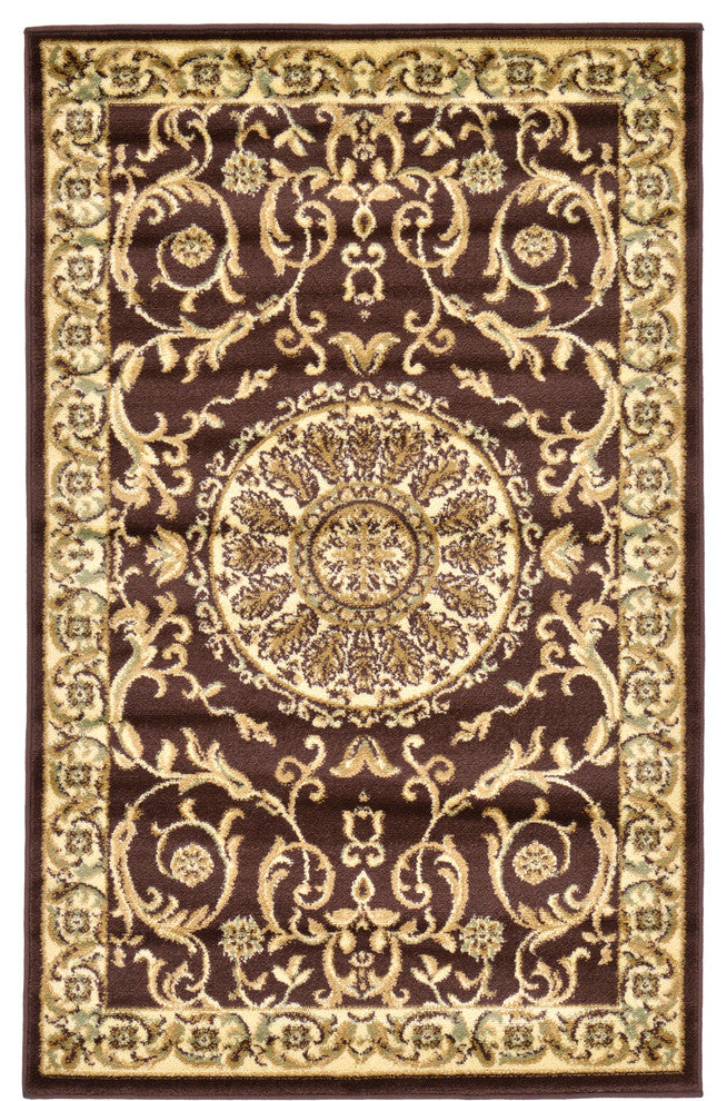 Unique Loom Brown Napoleon Versailles 3' 3 x 5' 3 Area Rug