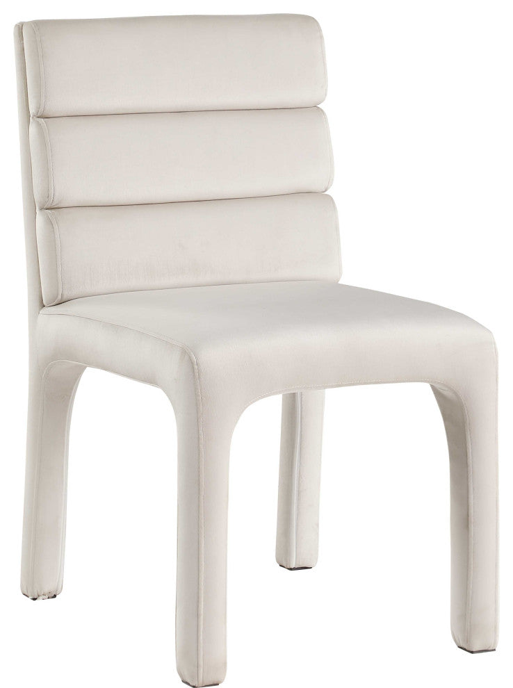 Kai Upholstered Dining Chair, Cream, Velvet, Set of 2