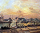 Camille Pissarro Boats Sunset Rouen, Gallery Wrapped Canvas Print, 20"x25"
