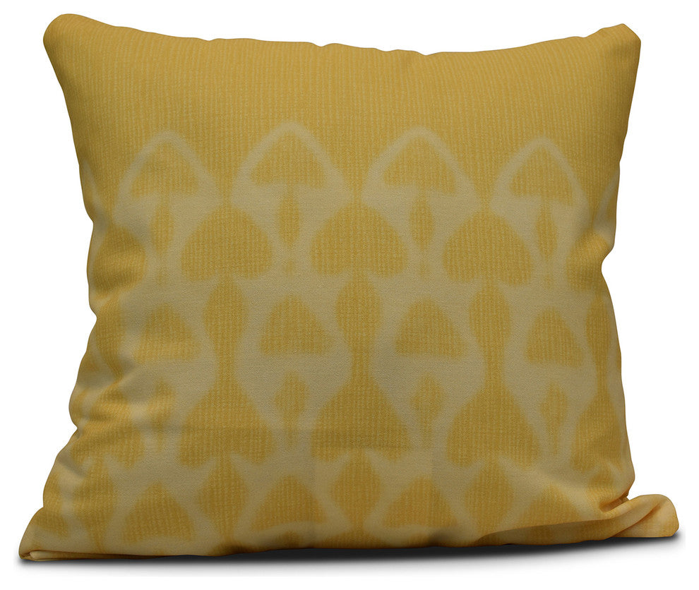 Watermark, Geometric Print Pillow, Yellow, 18"x18"