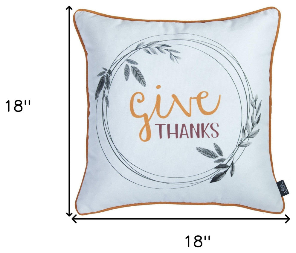 Set Of 4 18" Thanksgiving Pie Throw Pillow Cover In Muliticolor