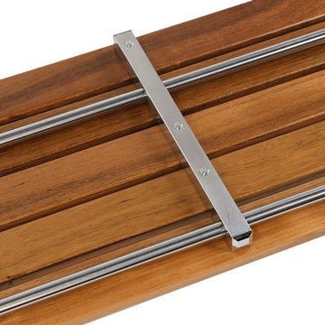 36" ADA Compliant Teak Wood Folding Shower Bench Seat, Wall Mounted