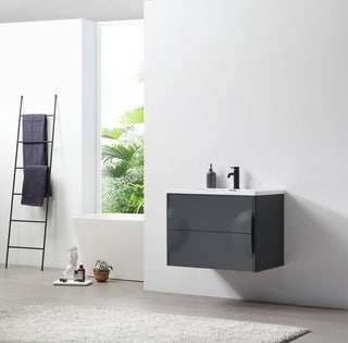 Colmar Wall Mount Vanity, Dark Gray, 30"